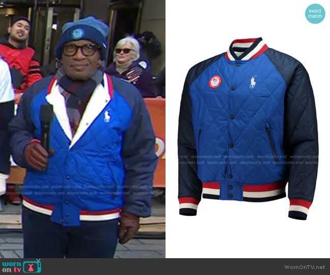 Team USA Reversible Raglan Varsity Full-Snap Jacket by Ralph Lauren worn by Al Rocker on Today