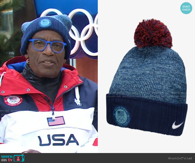 Team USA Paralympic Team Pom Beanie by Nike worn by Al Rocker on Today