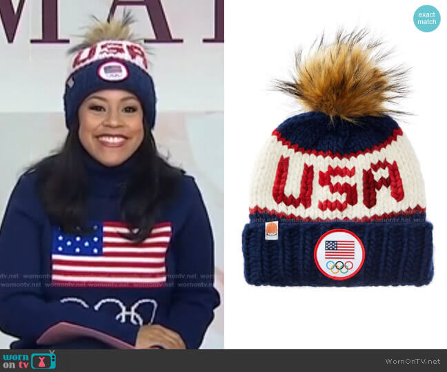 The Team USA Beanie by Sh*t That I Knit worn by Sheinelle Jones on Today