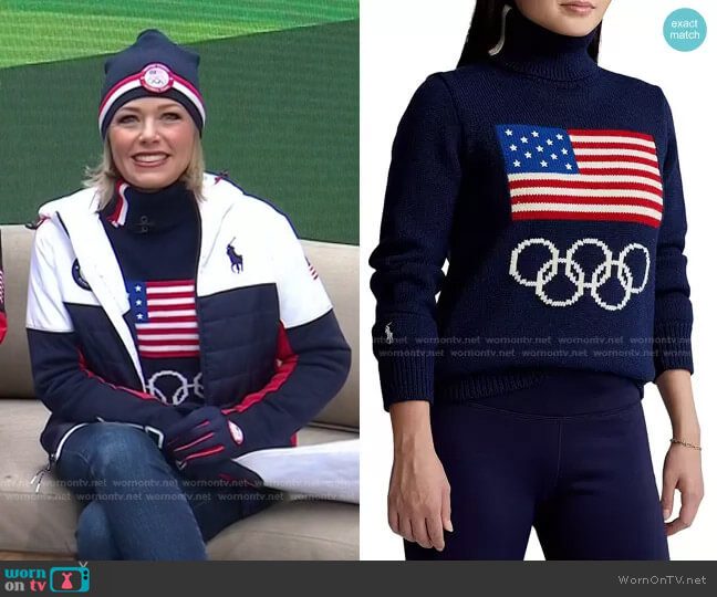 Team USA Turtleneck Sweater by Polo Ralph Lauren worn by Dylan Dreyer  on Today
