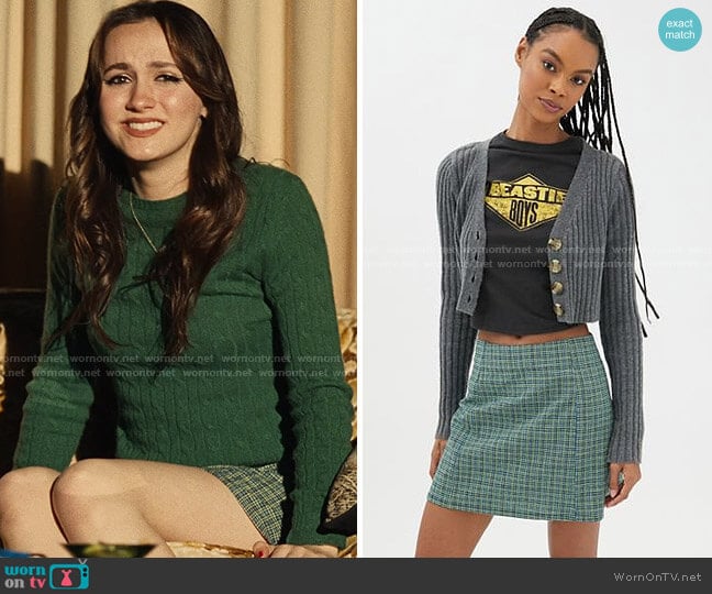 Urban Renewal Remnants Plaid A-line Mini Skirt worn by Lexi Howard (Maude Apatow) on Euphoria