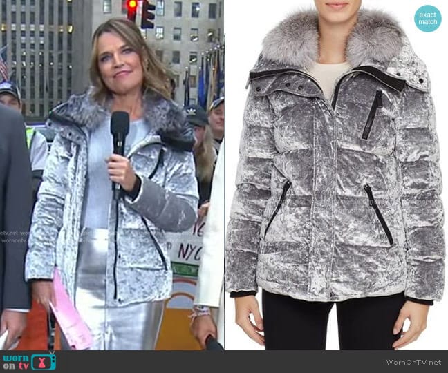 WornOnTV: Savannah’s silver velvet down jacket on Today | Savannah ...