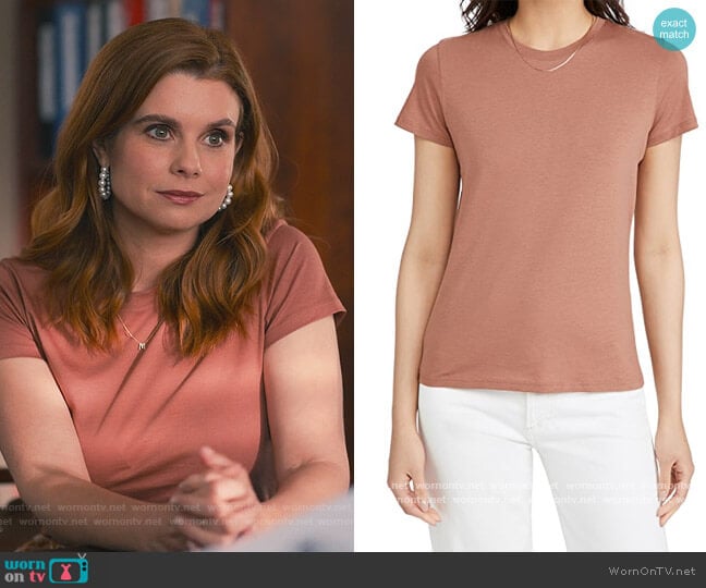 Essential Crew Tee by Vince worn by Maddie Townsend (JoAnna Garcia Swisher) on Sweet Magnolias