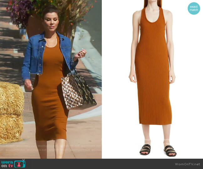 Rib Racerback Tank Midi Dress by Vince worn by Heather Dubrow  on The Real Housewives of Orange County