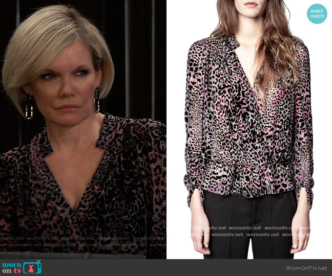 Ava Viv blouse, cami underneath, 2X, leopard print, 3/4 sleeves with  ruffle,.