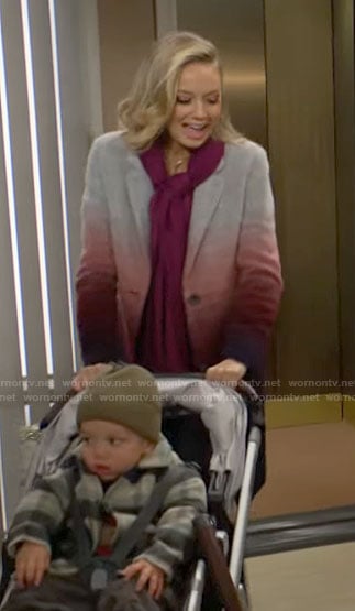 Abby’s ombre coat on The Young and the Restless