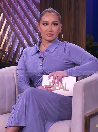 Adrienne’s lilac button front dress on The Real