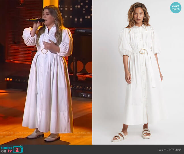 Casabianca Puff Sleeve Shirt Dress by Aje worn by Kelly Clarkson on The Kelly Clarkson Show