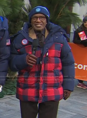Al’s navy and red check puffer jacket on Today