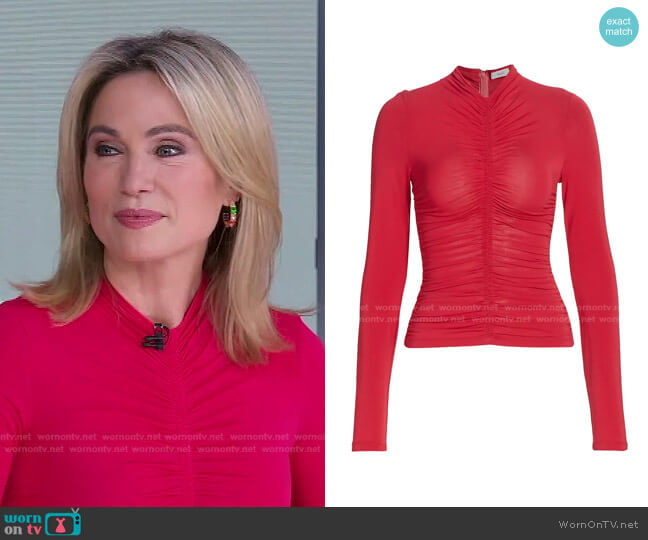 Ansel Tulle Top by A.L.C. worn by Amy Robach on Good Morning America