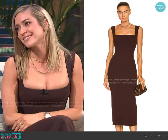 Steel Midi Dress by Alex Perry worn by Kristin Cavallari on E! News Daily Pop