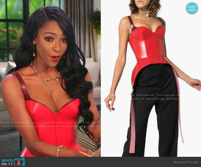 Two-Tone Bustier Top by Alexander McQueen worn by Guerdy Abraira (Guerdy Abraira) on The Real Housewives of Miami