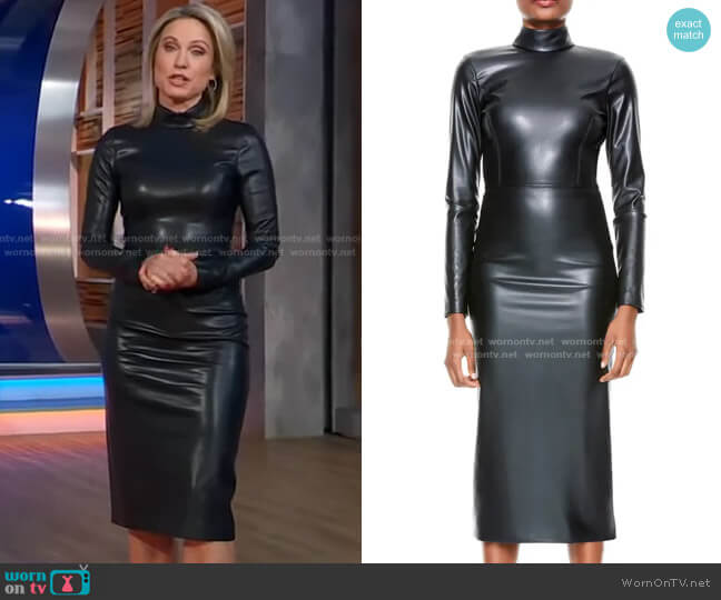 Delora Mock Neck Dress by Alice + Olivia worn by Amy Robach on Good Morning America