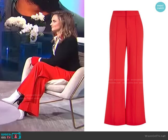 Dylan Wide-Leg Trousers by Alice + Olivia worn by Rachael Leigh Cook on E! News Daily Pop