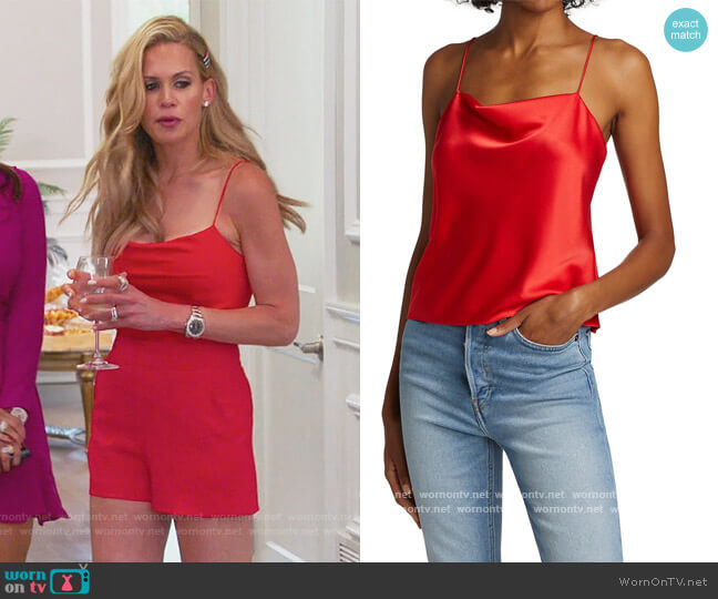 Harmon Drapey Slip Cami by Alice + Olivia worn by Jackie Goldschneider  on The Real Housewives of New Jersey
