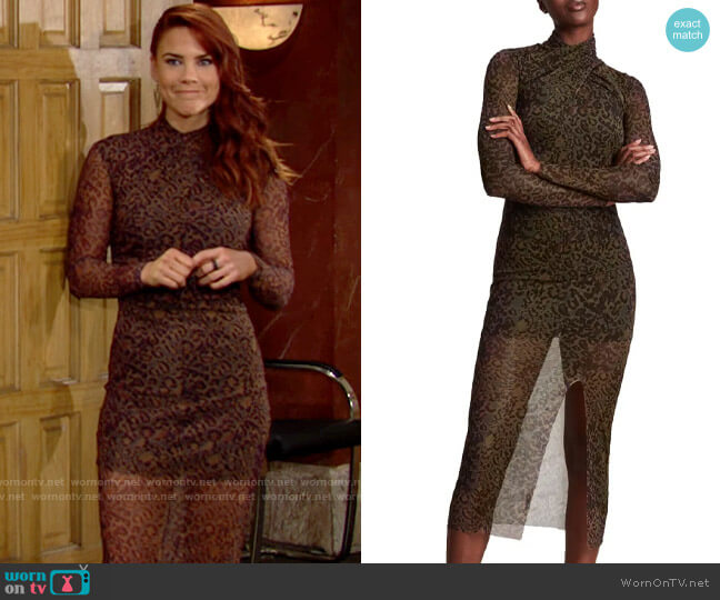 All Saints Tia Animal Dress worn by Sally Spectra (Courtney Hope) on The Young and the Restless