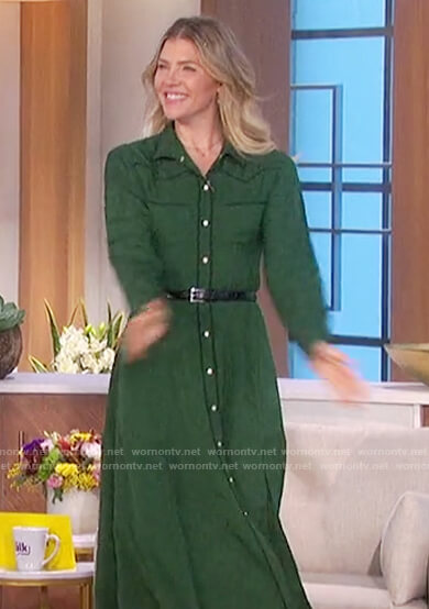 Amanda’s green western shirtdress on The Talk