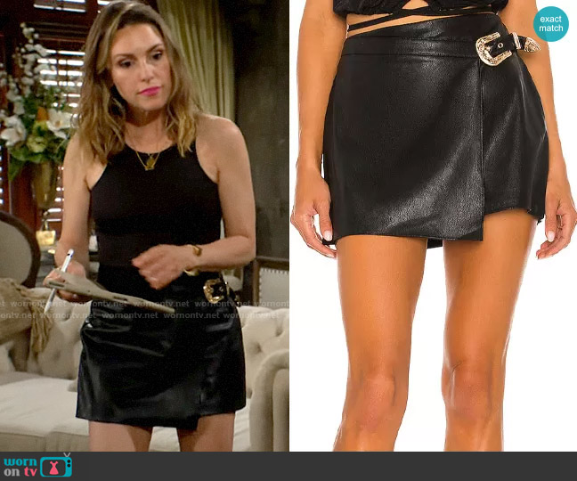 Amanda Uprichard Coralynn Skort worn by Chloe Mitchell (Elizabeth Hendrickson) on The Young and the Restless