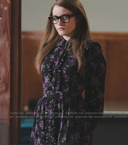 Anna's floral courtroom dress on Inventing Anna