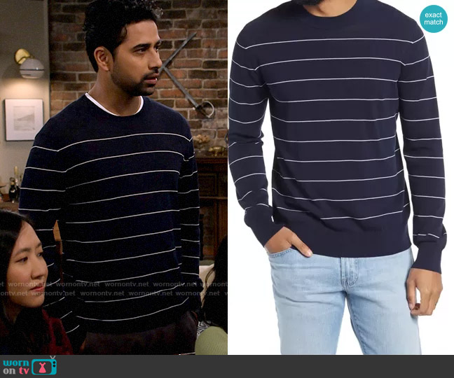 APC Terence Stripe Sweater worn by Sid (Suraj Sharma) on How I Met Your Father