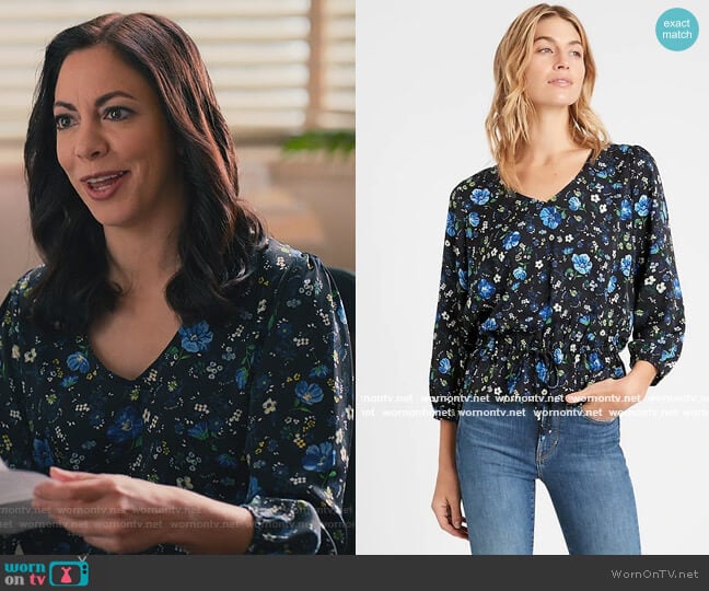 Floral Print Blouse by Banana Republic worn by Angela Sauer on Sweet Magnolias