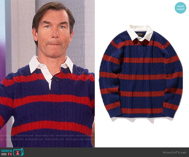 Striped Sweater by Beams Plus worn by Jerry O'Connell on The Talk