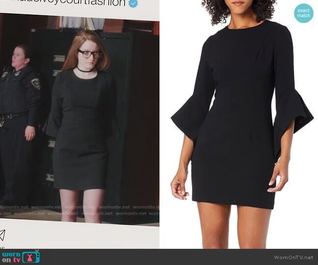 Black Halo Lorie Dress worn by Anna Delvey (Julia Garner) on Inventing Anna