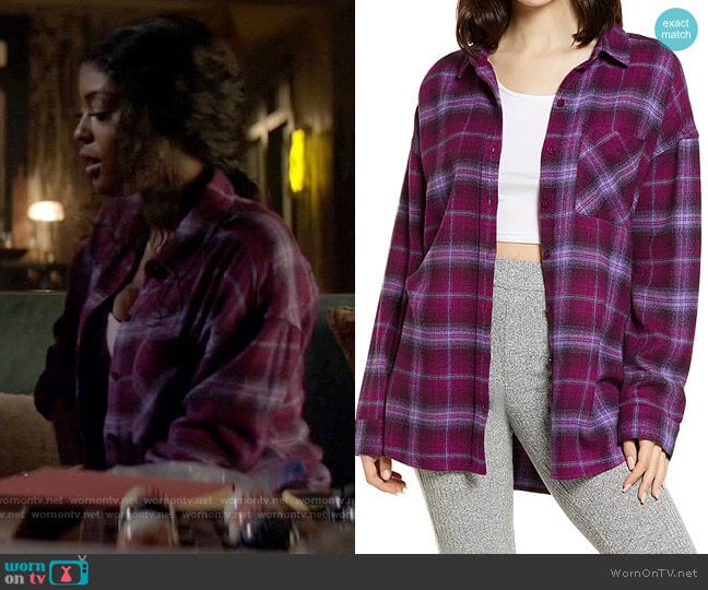 BP Boyfriend Plaid Button-Up Shirt worn by Ryan Wilder (Javicia Leslie) on Batwoman