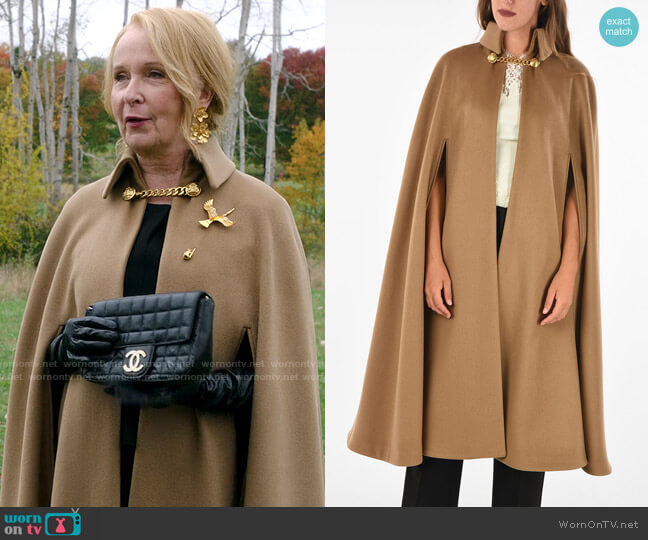 Celine Cashmere Cape worn by Nora Radford (Kate Burton) on Inventing Anna