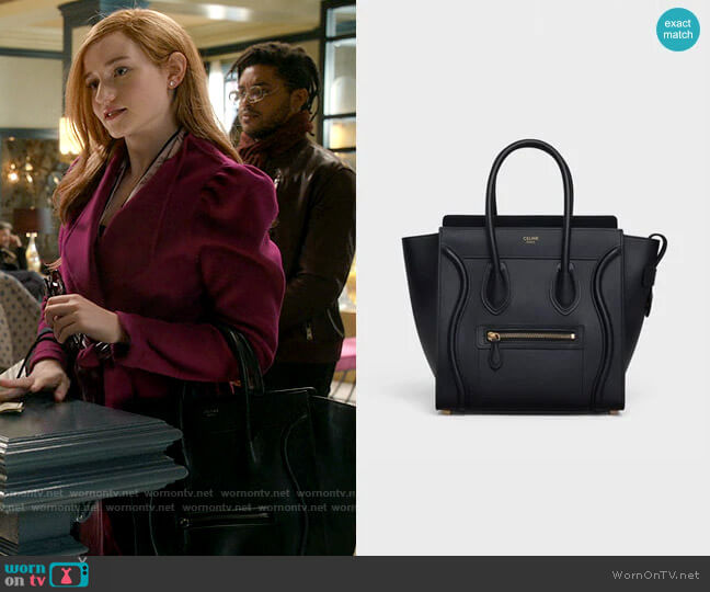 Celine Mini Luggage Handbag worn by Anna Delvey (Julia Garner) on Inventing Anna