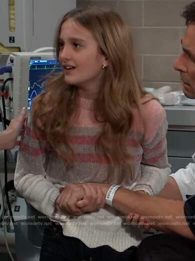 Charlotte's striped scalloped sweater on General Hospital