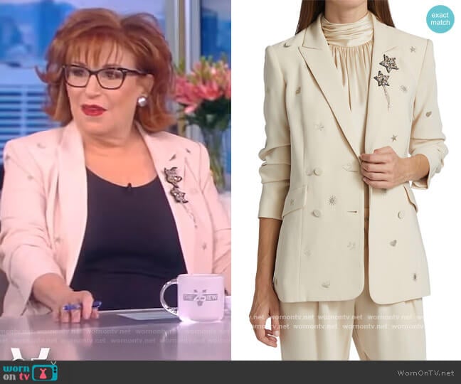 Lila Hearts & Stars Blazer by Cinq a Sept worn by Joy Behar on The View