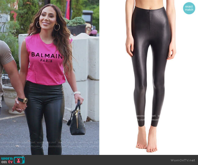 Perfect Control Faux Leather Leggings by Commando worn by Melissa Gorga on The Real Housewives of New Jersey