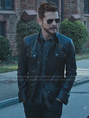 WornOnTV: Conrad’s black leather jacket on The Resident | Matt Czuchry ...