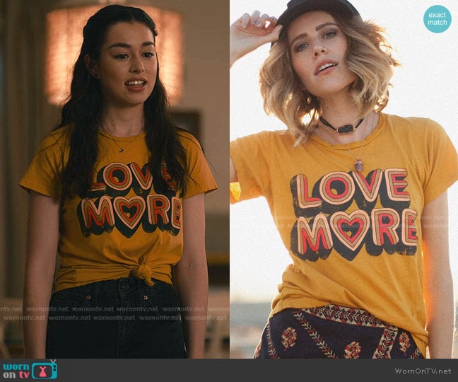 Love More Tee by Dazey LA worn by Annie Sullivan (Anneliese Judge) on Sweet Magnolias