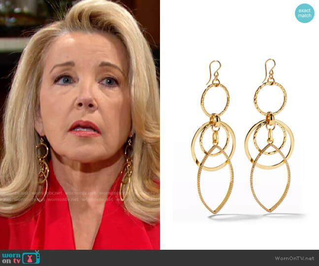 Devon Leigh Multi-Link Earrings worn by Nikki Reed Newman (Melody Thomas-Scott) on The Young and the Restless