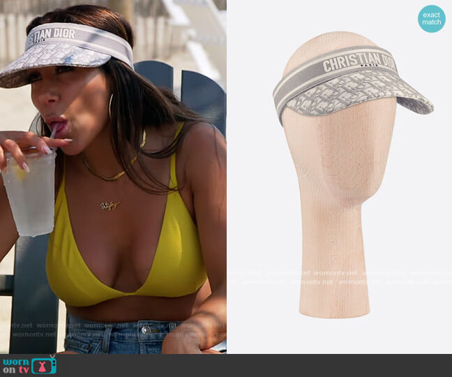 D-Oblique Visor by Dior worn by Melissa Gorga  on The Real Housewives of New Jersey