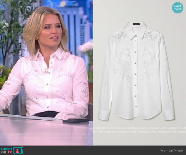 WornOnTV: Sara’s white floral lace inset blouse on The View | Sara ...