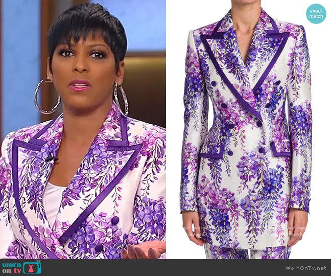 Double-Breasted Floral Blazer by Dolce & Gabbana worn by Tamron Hall  on Tamron Hall Show