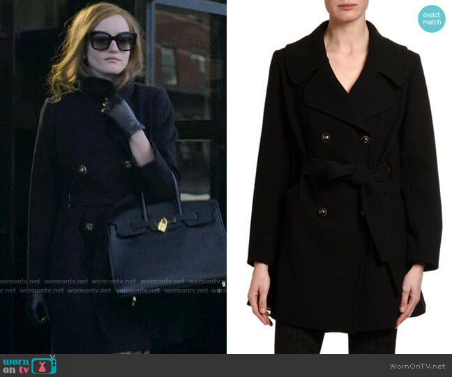 Dolce & Gabbana Belted Double-Face Wool Coat worn by Anna Delvey (Julia Garner) on Inventing Anna