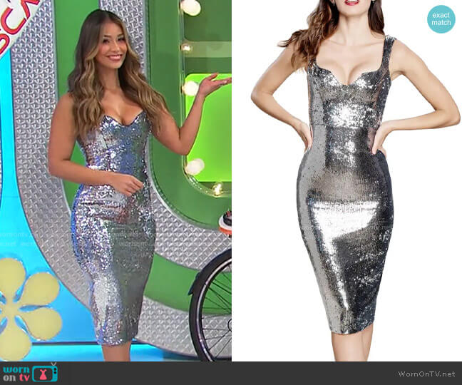 Manuela’s silver sequin dress on The Price is Right