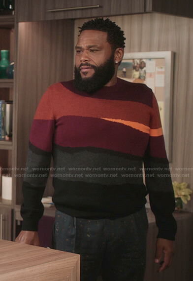 Andre's abstract stripe sweater on Black-ish