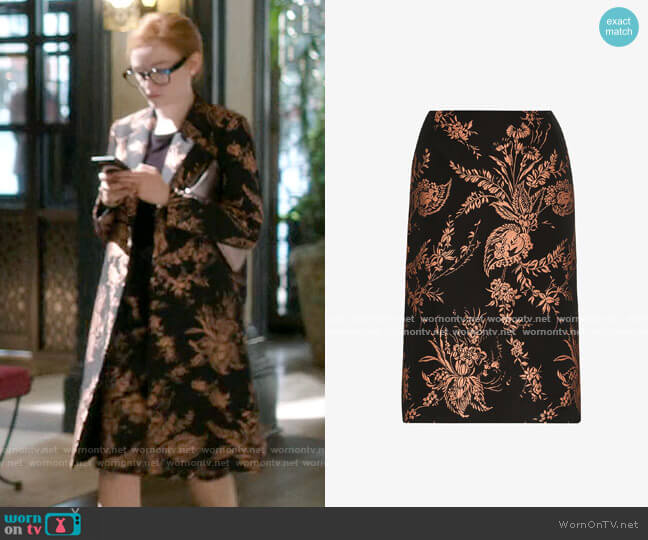 Dries van Noten Salvy Floral Skirt worn by Anna Delvey (Julia Garner) on Inventing Anna