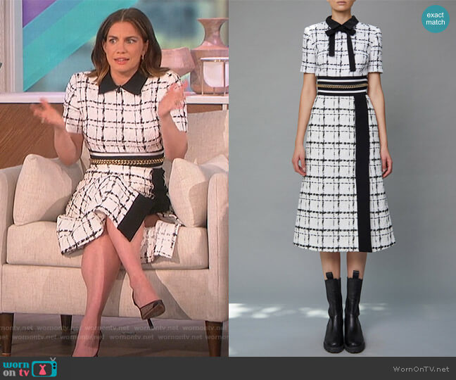 Tweed Midi Dress by Elie Saab worn by Anna Chlumsky on The Talk