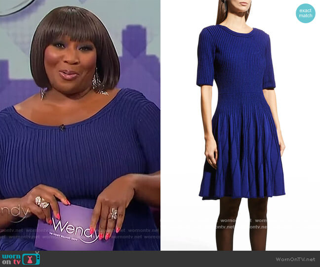 Ottoman Knit Rib Dress by Emporio Armani worn by Bevy Smith on The Wendy Williams Show