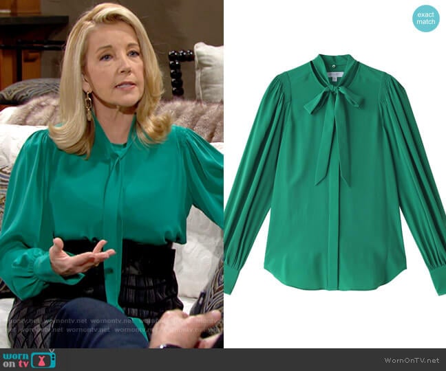 Equipment Lorraint Blouse worn by Nikki Reed Newman (Melody Thomas-Scott) on The Young and the Restless