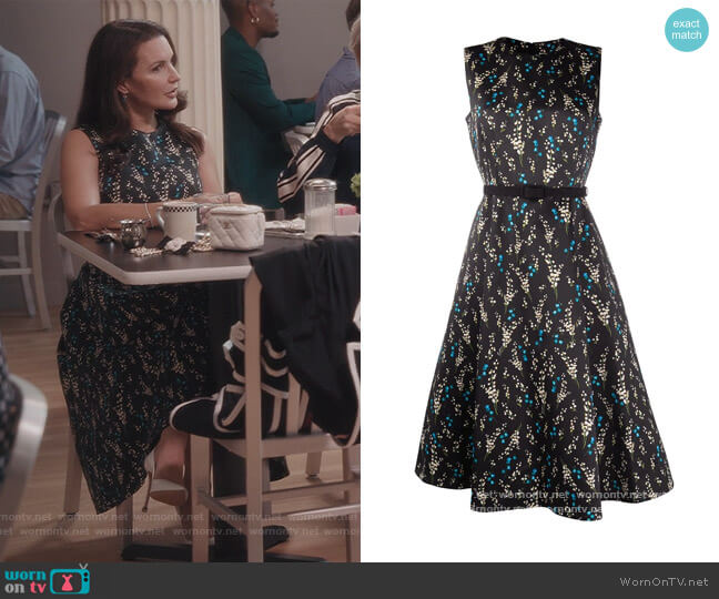 Floral Print Silk Dress by Erdem worn by Charlotte York (Kristin Davis) on And Just Like That