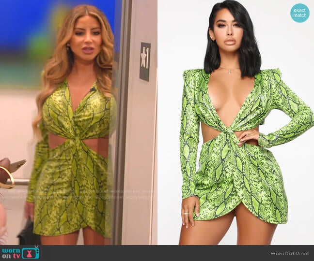 Deadly Gossip Snake Knot Mini Dress by Fashion Nova worn by Larsa Pippen (Larsa Pippen) on The Real Housewives of Miami