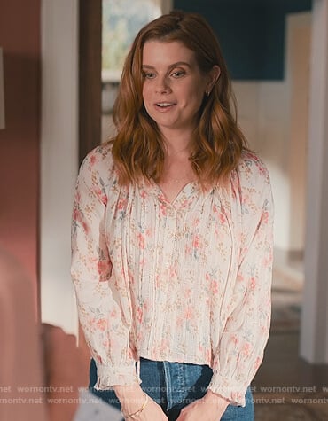 Maddie's floral print blouse on Sweet Magnolias