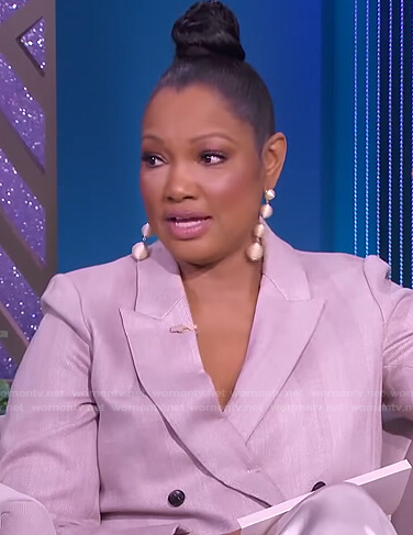 Garcelle's ivory striped blazer on The Real